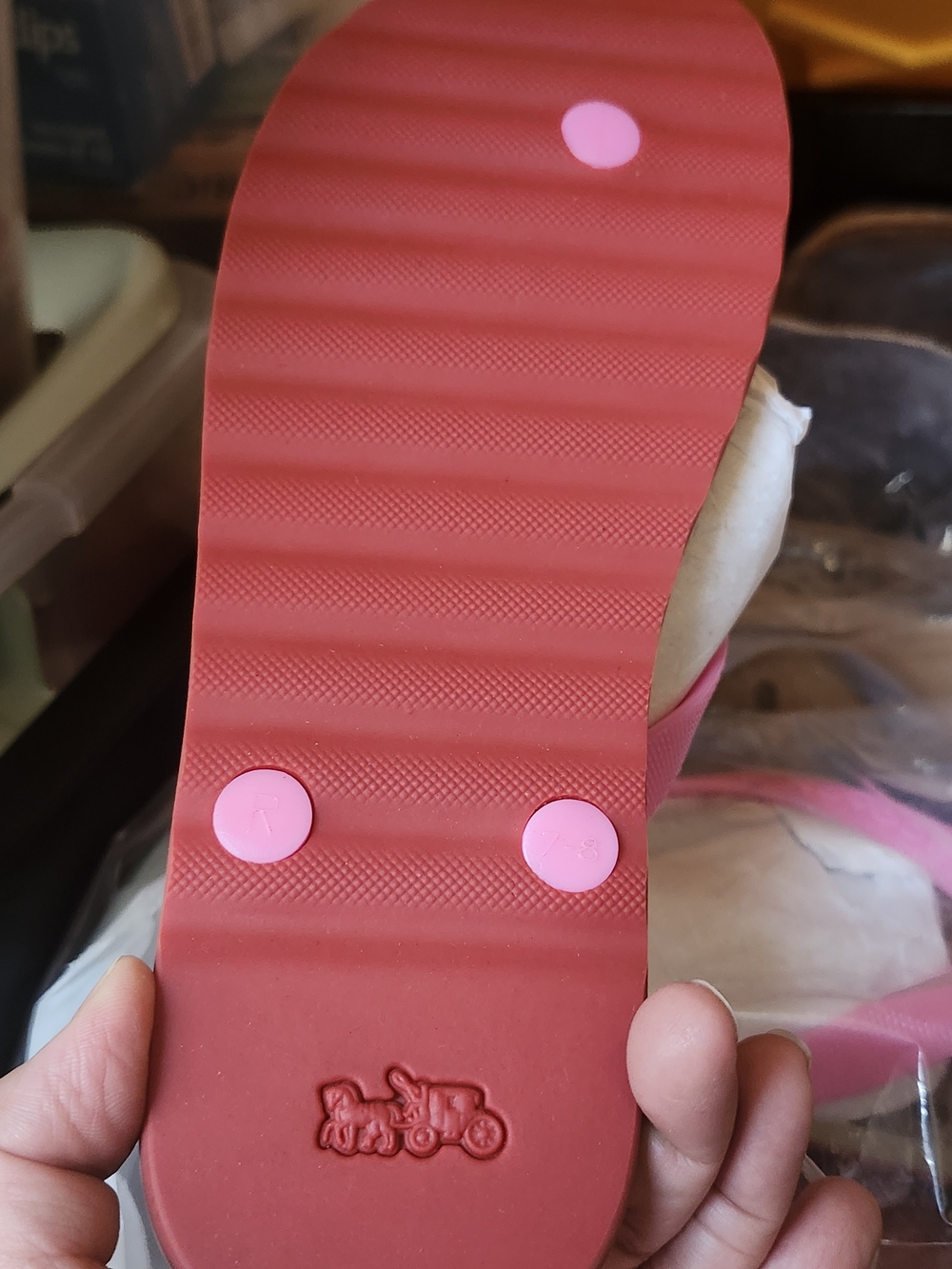 COACH Red & Pink Slide Sandals⭐️ - Picture 5 of 7